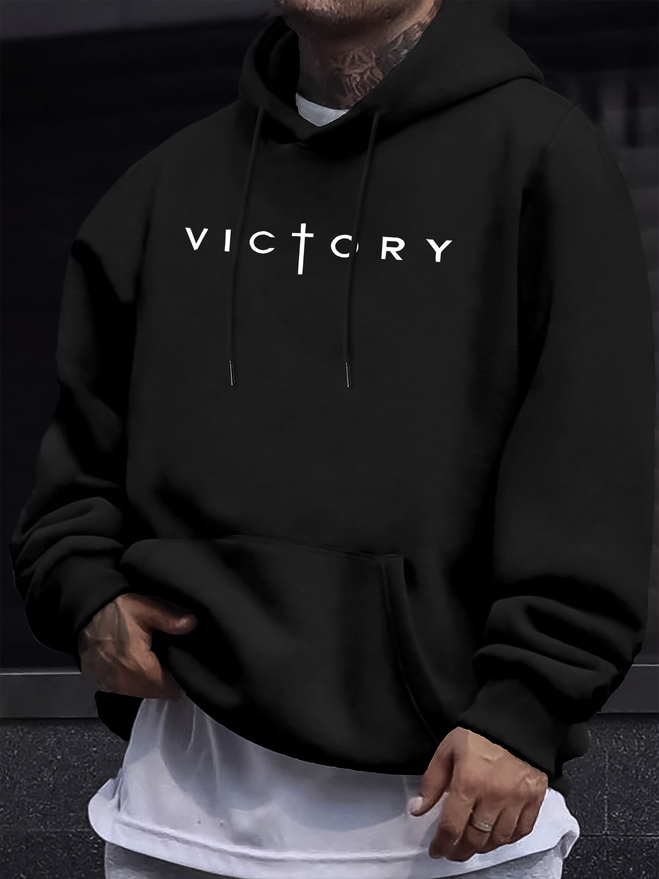 Crossfit Victory - Męska bluza z kapturem na jesień/zimę,