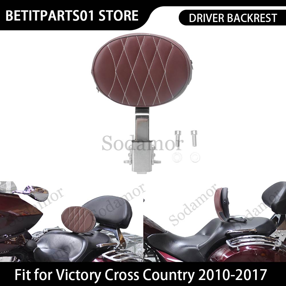 Crossfit Victory - Regulowane oparcie kierowcy motocykla, brązowa skóra