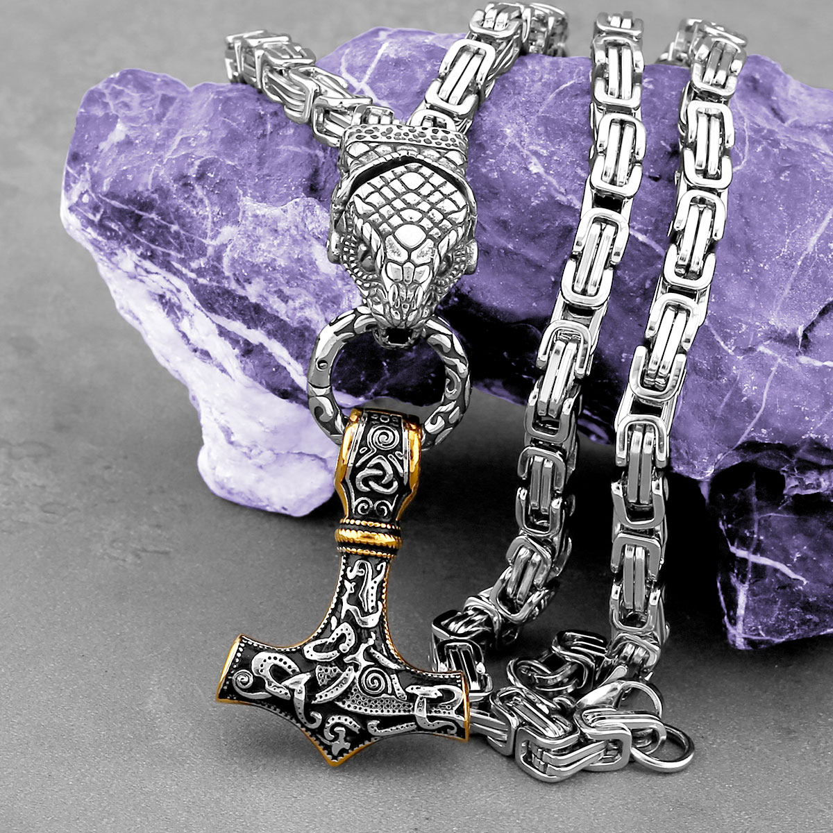 Nordic Odin głowa węża naszyjn – Battle Rope Anchor recenzja i cena